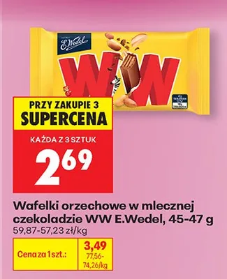 Wafelki orzechowe w mlecznej czekoladzie WW promocja w Biedronka