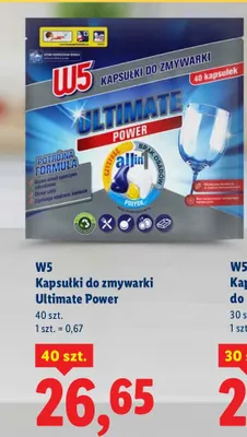 Kapsułki do zmywarki Ultimate Power W5 promocja w Lidl
