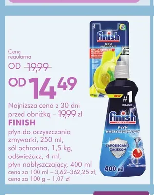 Płyn nabłyszczający Finish promocja w Super-Pharm