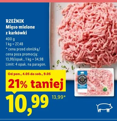 Mięso mielone z karkówki Rzeźnik promocja w Lidl
