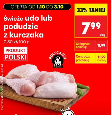 Świeże udo z kurczaka promocja w Biedronka