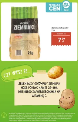 Ziemniaki myte jadalne, 2 kg promocja w Biedronka