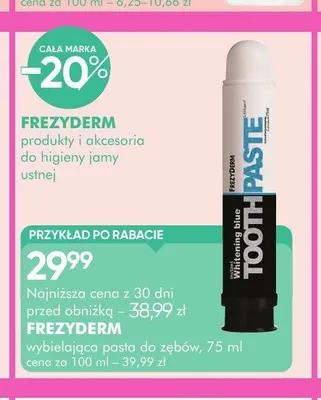 Wybielająca pasta do zębów Frezyderm promocja w Super-Pharm