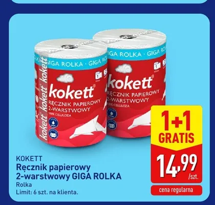 Ręcznik papierowy 2-warstwowy GIGA ROLKA Kokett promocja w Aldi