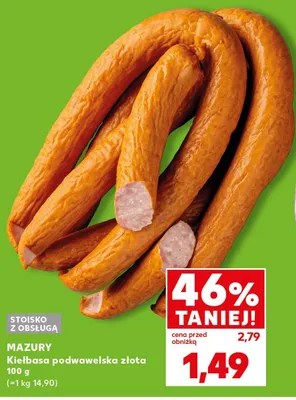 Kiełbasa podwawelska złota Mazury promocja w Kaufland