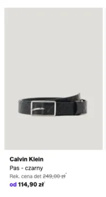 Pas czarny Calvin Klein promocja w Lounge by Zalando