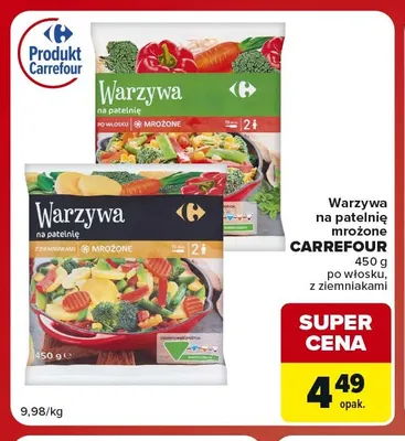 Warzywa na patelnię mrożone z ziemniakami Carrefour promocja w Carrefour Market