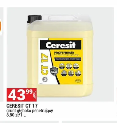 Grunt głęboko penetrujący Ceresit CT 17 promocja w Merkury Market