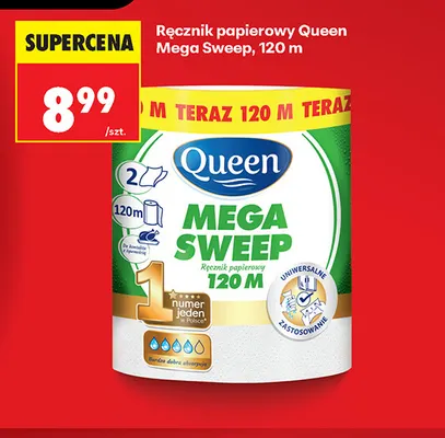 Ręcznik papierowy Queen Mega Sweep 120 m promocja w Biedronka