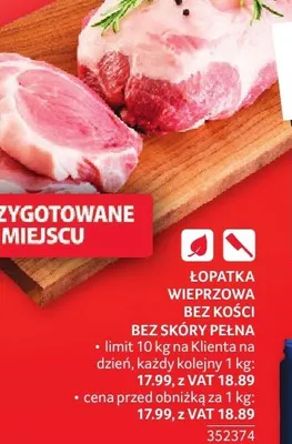 Łopatka wieprzowa bez kości promocja w Selgros