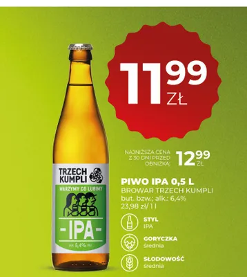 Piwo IPA Trzech Kumpli promocja w Duży Ben