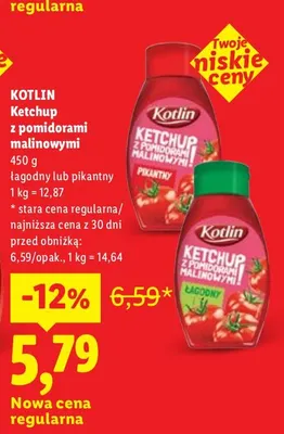 Ketchup z pomidorami malinowymi łagodny Kotlin promocja w Lidl