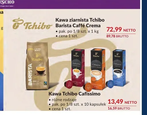 Kawa ziarnista Tchibo Barista Caffé Crema promocja w Makro