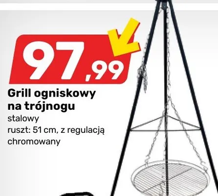 Grill ogniskowy na trójnogu promocja w Bricomarche