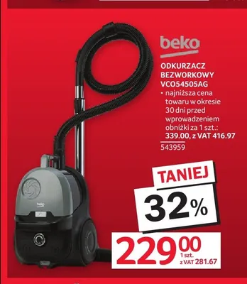 Odkurzacz bezworkowy beko VCO54505AG promocja w Selgros