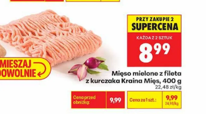 Mięso mielone z fileta z kurczaka Kraina Mięs promocja w Biedronka