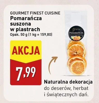 Pomarańcza suszona w plastrach promocja w Aldi