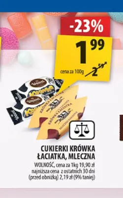 Cukierki krówka Łaciatka Wolność promocja w Arhelan