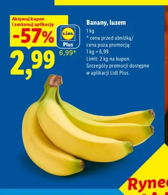 Banany luzem promocja w Lidl