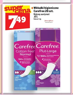 Wkładki higieniczne Carefree Plus Large promocja w TOPAZ