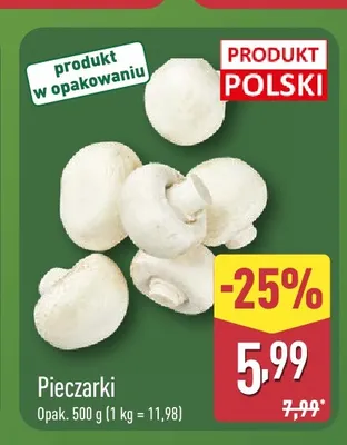 Pieczarki promocja w Aldi