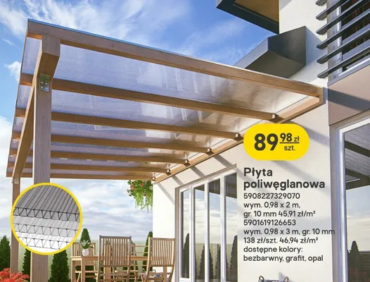 Płyta poliwęglanowa 0,98x2m promocja w Castorama