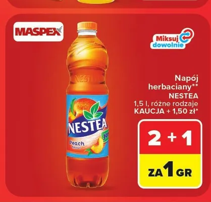 Napój herbaciany Nestea brzoskwiniowy promocja w Carrefour