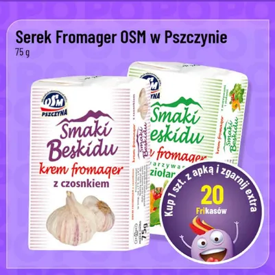 Serek Fromager Smaki Beskidu z czosnkiem OSM Pszczyna promocja w POLOmarket