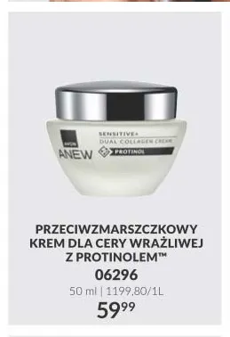 Przeciwzmarszczkowy krem dla cery wrażliwej z Protinolem Anew promocja w AVON
