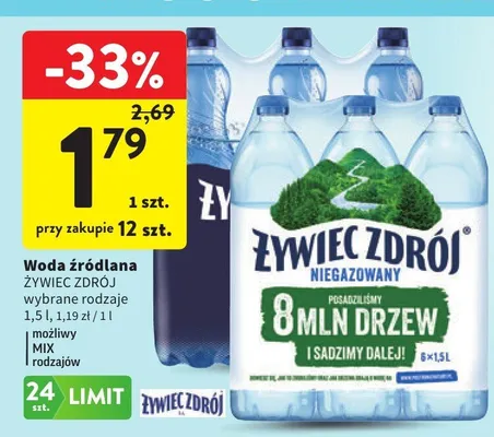 Woda źródlana niegazowana promocja w Intermarche