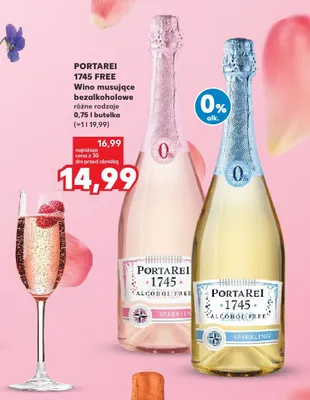 Wino musujące bezalkoholowe Portarei 1745 Free różowe promocja w Kaufland