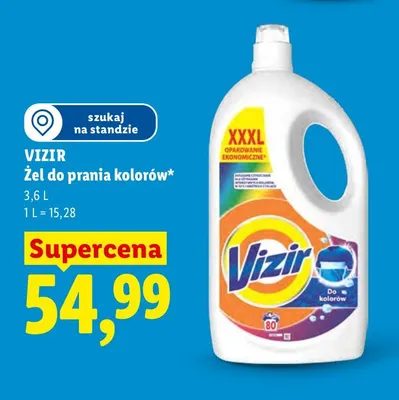 Żel do prania kolorów Vizir XXXL promocja w Lidl