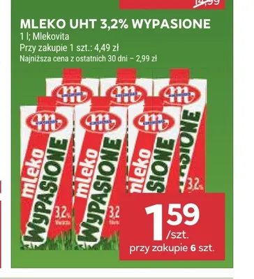 Mleko UHT Mlekovita 3,2% promocja w Stokrotka