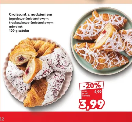 Croissant z nadzieniem jagodowo-śmietankowym promocja w Kaufland