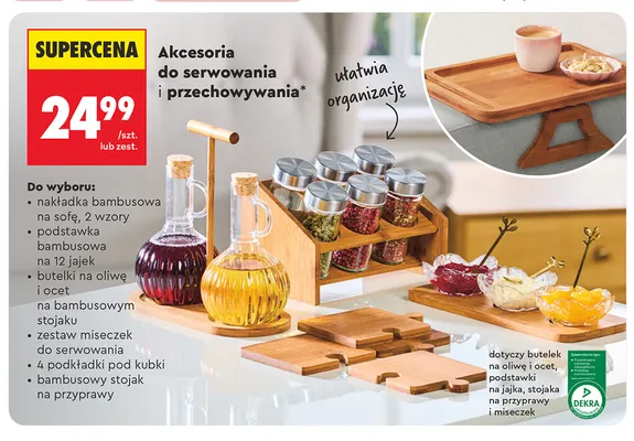 Bambusowy stojak na przyprawy Smukee promocja w Biedronka
