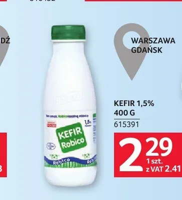 Kefir 1,5% Robico promocja w Selgros