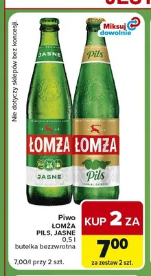 Piwo Łomża Jasne promocja w Carrefour Express