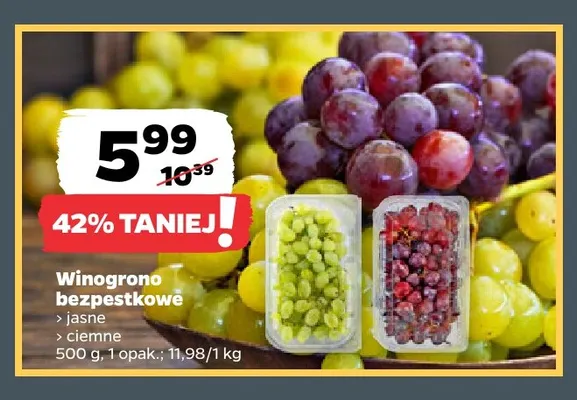 Winogrono bezpestkowe jasne promocja w Netto