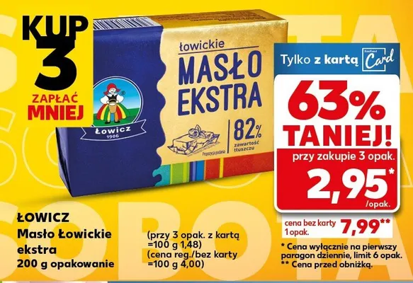 Masło Łowickie ekstra promocja w Kaufland