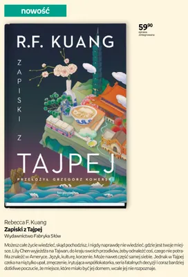 Książka Zapiski z Tajpej Rebecca F. Kuang promocja w Empik