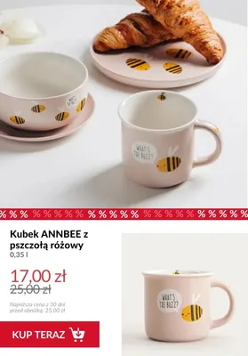 Kubek Annbee z pszczołą różowy 0,35 l promocja w Homla