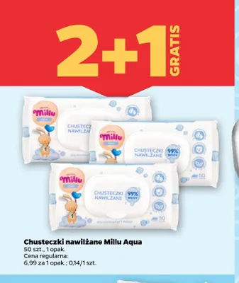 Chusteczki nawilżane Millu Aqua promocja w Netto