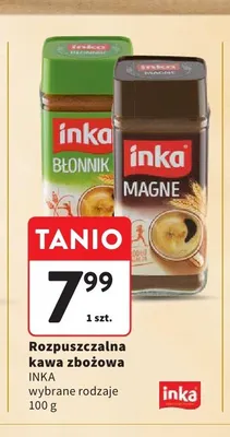 Rozpuszczalna kawa zbożowa Inka Błonnik promocja w Intermarche