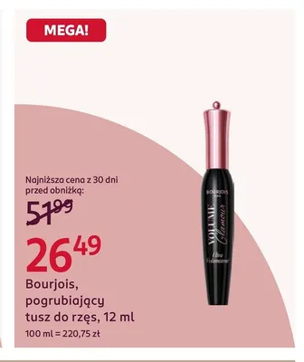 Pogrubiający tusz do rzęs Bourjois Volume Glamour promocja w Rossmann