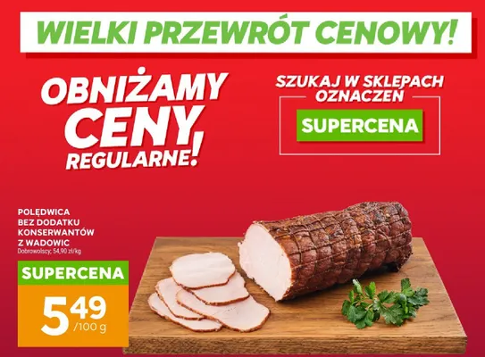 Polędwica bez dodatku konserwantów z Wadowic Dobrowolscy promocja w Stokrotka