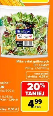 Miks sałat grillowych Fit & Easy promocja w Carrefour
