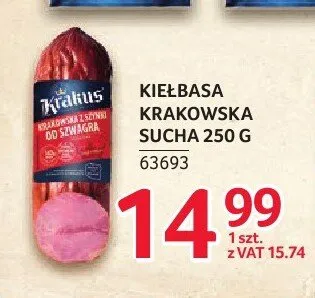 Kiełbasa krakowska sucha Krakus promocja w Selgros