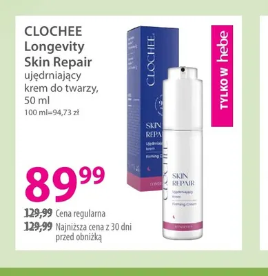 Longevity Skin Repair ujędrniający krem do twarzy Clochee promocja w Hebe