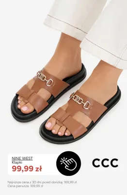 Klapki damskie Nine West promocja w CCC