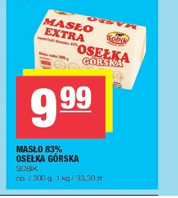 Masło 83% osełka górska Sobik promocja w SPAR